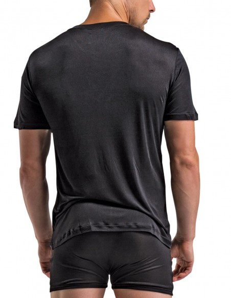 Herren T-Shirt V-Ausschnitt aus Seide inSilk