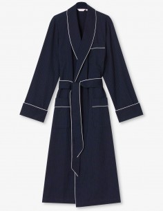 Morgenmantel Baumwolle Derek Rose Royal 40