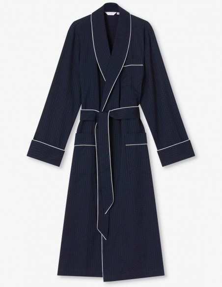 Morgenmantel Baumwolle Derek Rose Royal 40