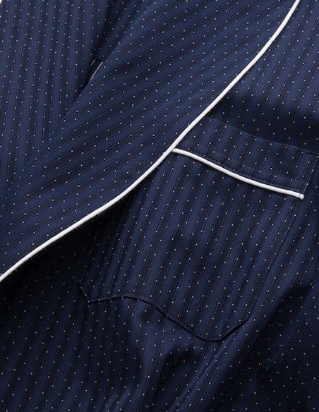 Morgenmantel Baumwolle Derek Rose Royal 40