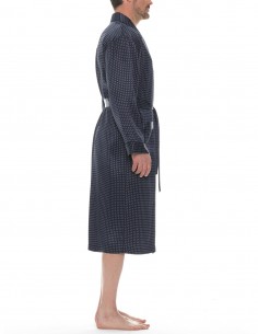 Seiden-Bademantel Majestic Sterling Polkadot 2