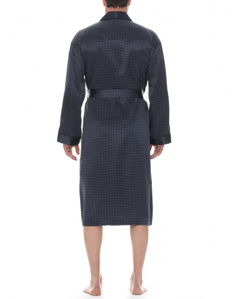 Seiden-Bademantel Majestic Sterling Polkadot