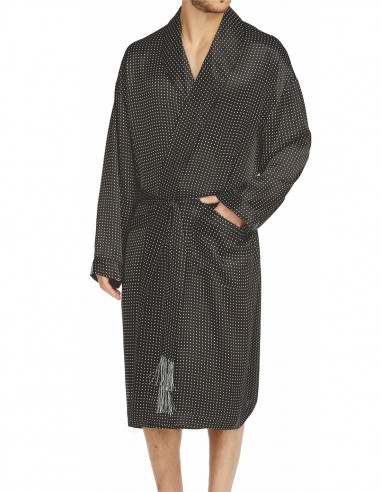 Seiden-Bademantel Majestic Sterling Polkadot
