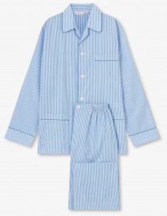 Herren-Pyjama Klassischer Passform James Cotton Blue Derek Rose