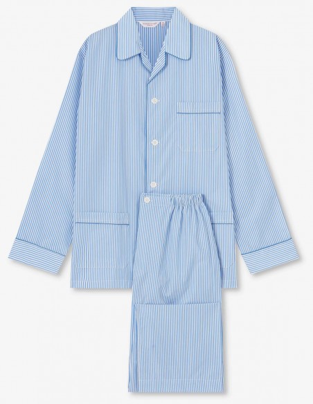 Herren-Pyjama Klassischer Passform James Cotton Blue Derek Rose