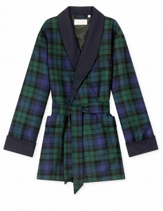 Tartan Smoking Jacket Reine Wolle Derek Rose