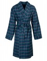 Flanell-Bademantel Klassisches Englisches Tartan-Karomuster Grün