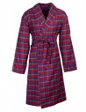 Flanell-Bademantel Klassisches Englisches Tartan-Karomuster Rot