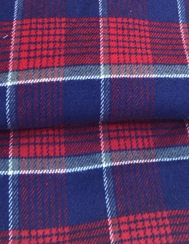 Flanell-Bademantel Klassisches Englisches Tartan-Karomuster Rot
