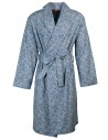 Dünner Bademantel aus Baumwolle Paisley-Design Blau