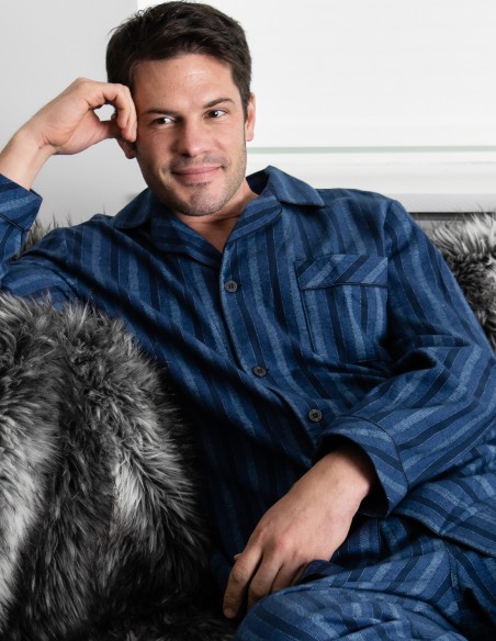 Flanell Herren Pyjama Copenhagen Blues Ambassador 1867